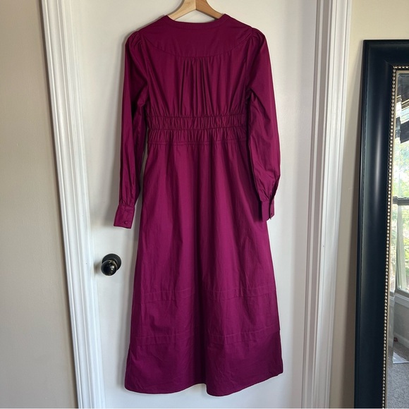 Monica Smocked Waist Peasant CottageCore Prairie Boho Cotton Maxi Dress, Size XS - Picture 9 of 11